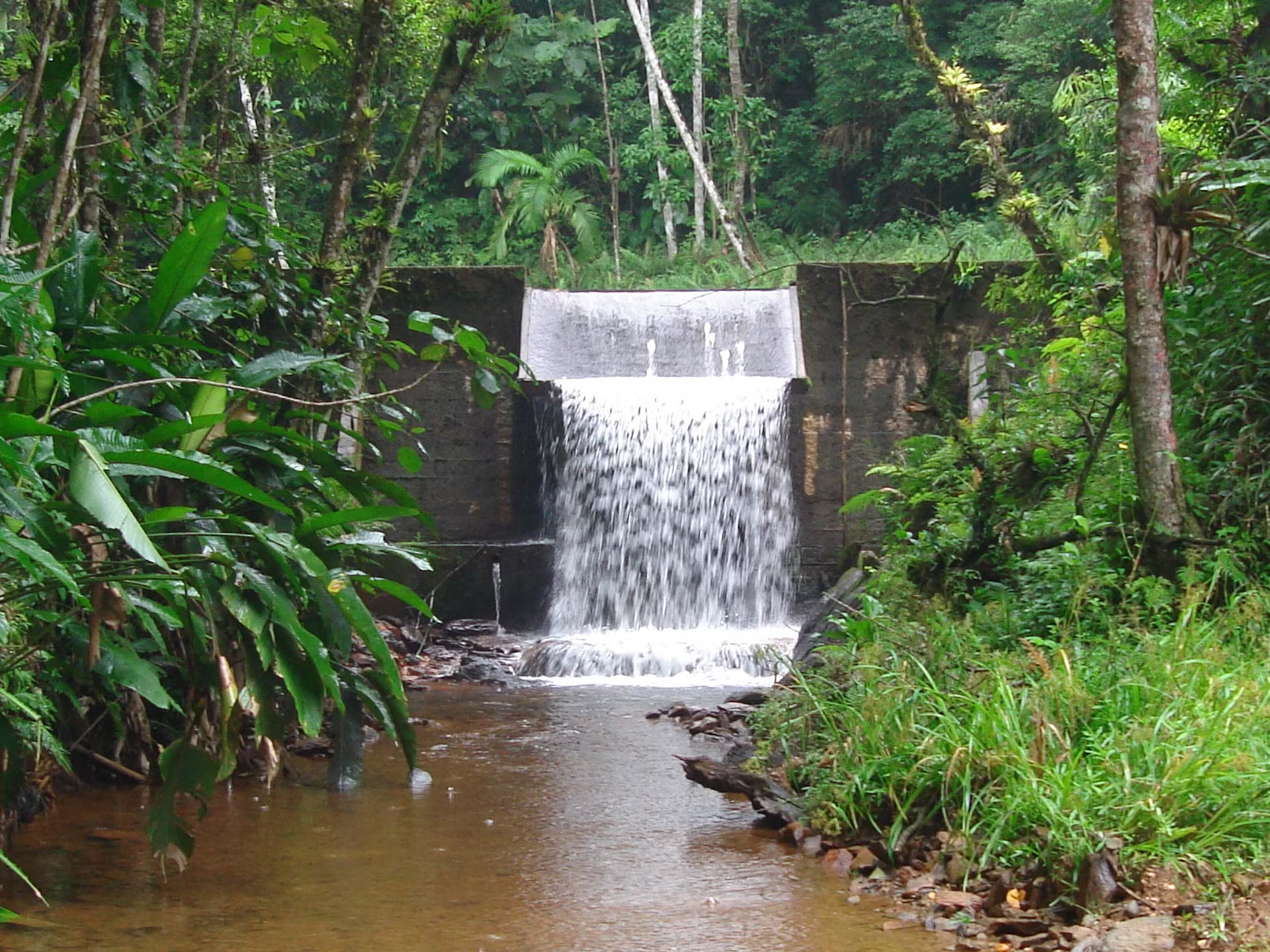 Inauguração de uma pequena usina hidrelétrica na serra
